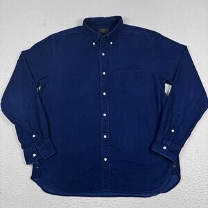 BEAMS Plus Flannel Shirt Men's XL Blue Long Sleeve Button Down Made In Japan